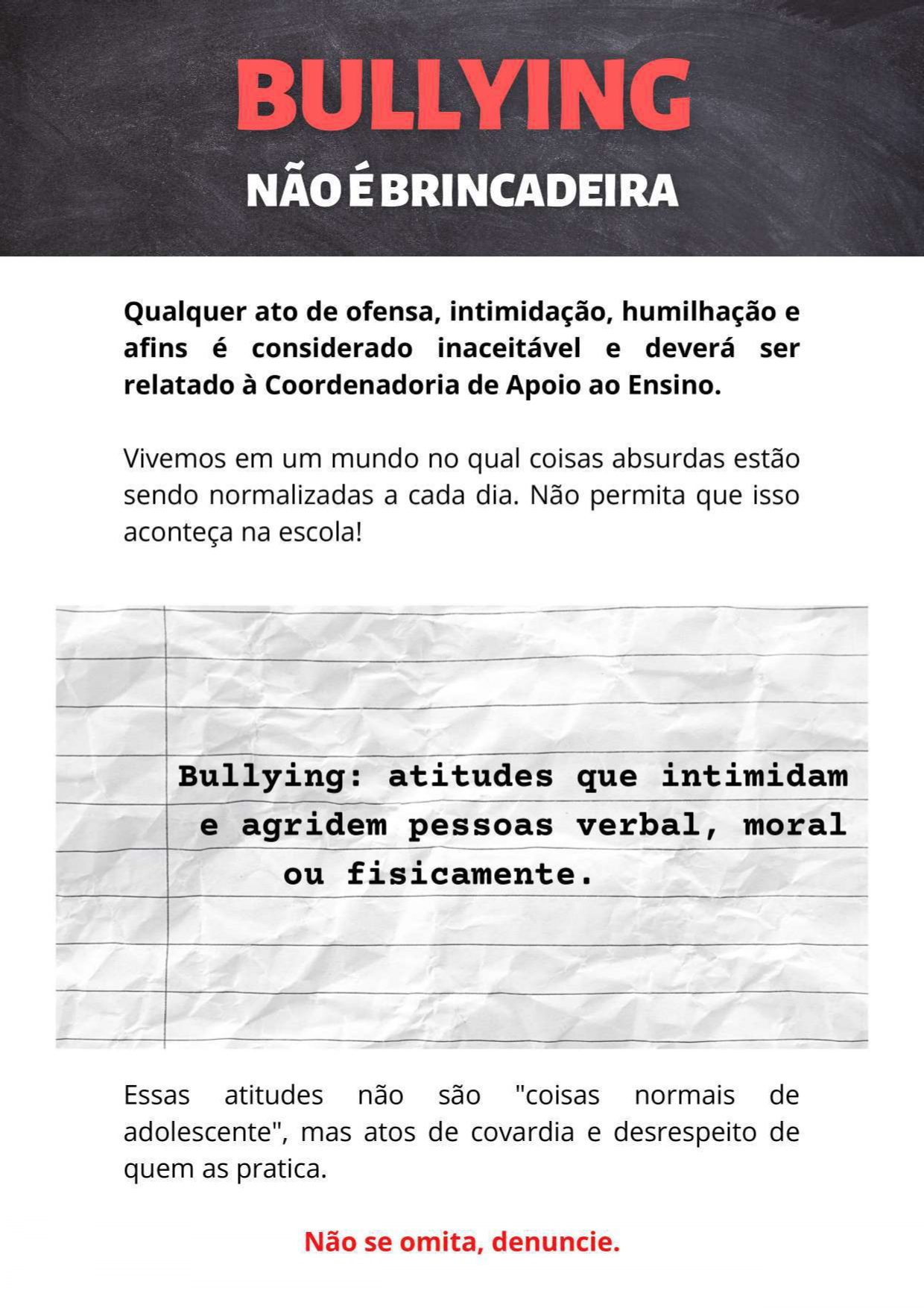 Cartaz Bullying