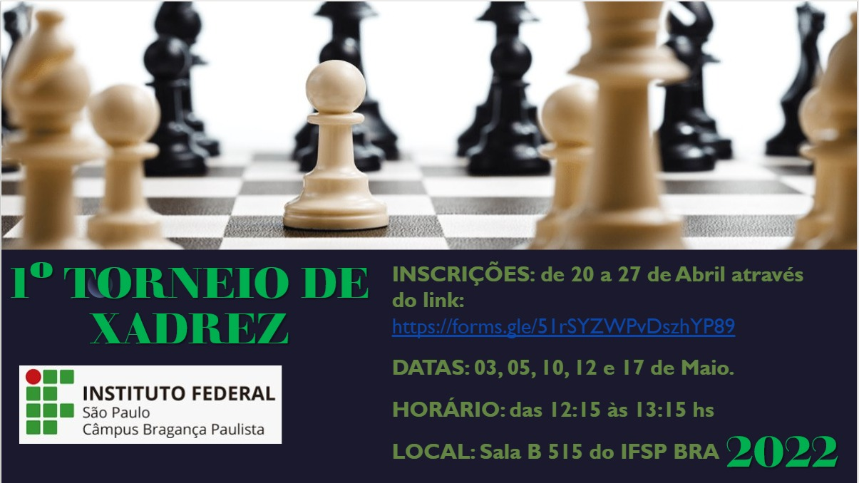 Secretaria Municipal de Educação de São Paulo - Clube de xadrez  ♟ Na  próxima segunda-feira (25) abrem as inscrições para contratação de  Formadores, Mestres de Xadrez e Instrutores para os Clubes